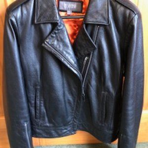 Ladies leather motorcycle jacket